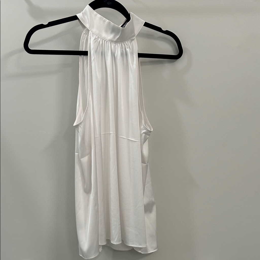 Bundle Of White And Black Halter Neck Satin-Look Tops